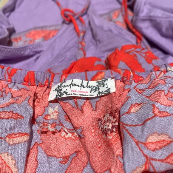 FREE PEOPLE INTIMATELY LIZA BODYSUIT GORGEOUS PRINT PURPLE THONG BOTTOM SIZE S - Picture 9 of 12
